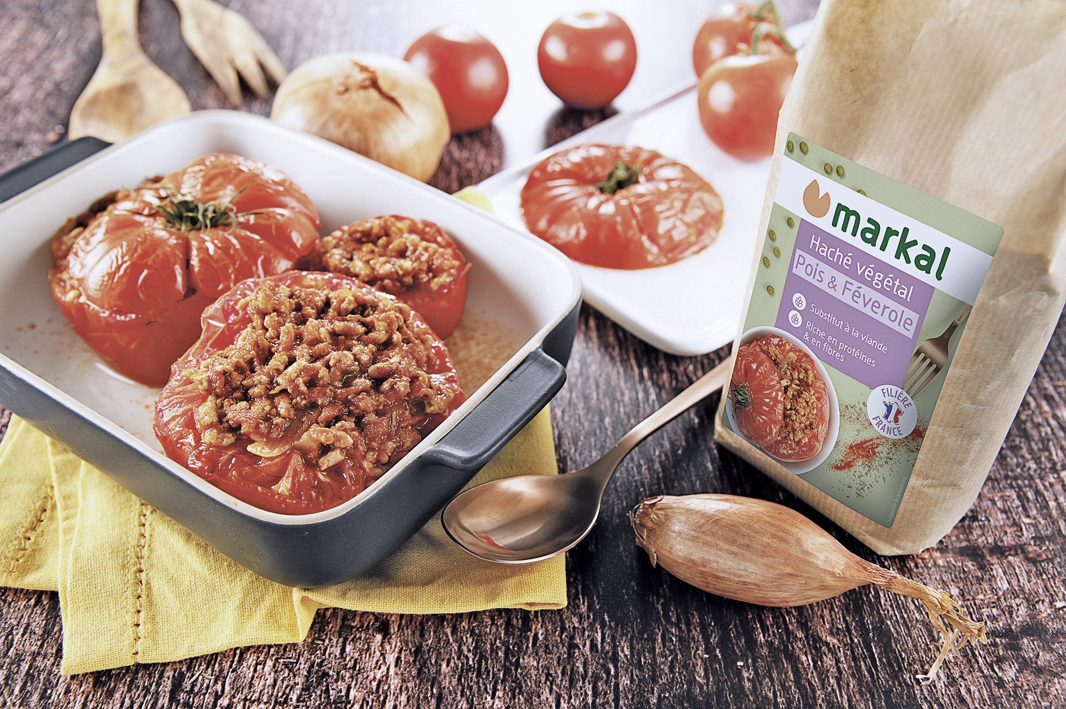 Tomates farcies au haché végétal